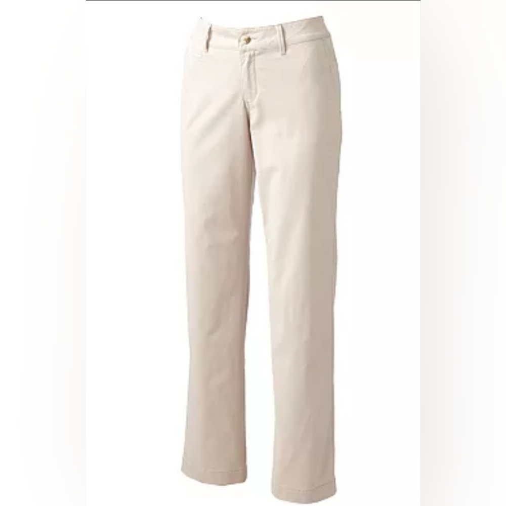 Sonoma Everyday Chino Twill Mid-Rise Straight Leg Pants 12